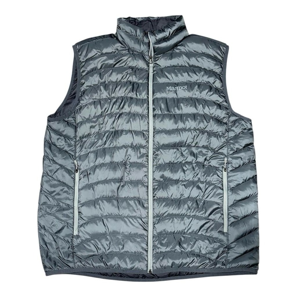 Marmot Men's 2XL‎ Gray Down Puffer Vest Full-Zip Winter Outdoor